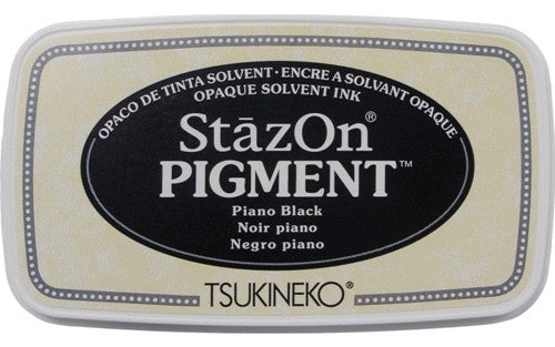 Tsukineko StazOn Almohadilla de tinta pigmentada negra piano